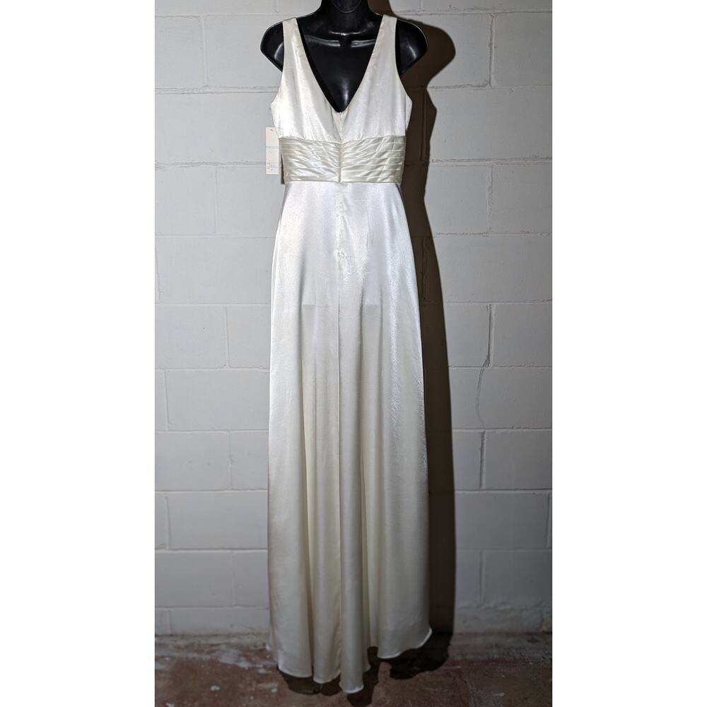 Scala Cream Satin Long Formal Evening Dress - Picture 8 of 8